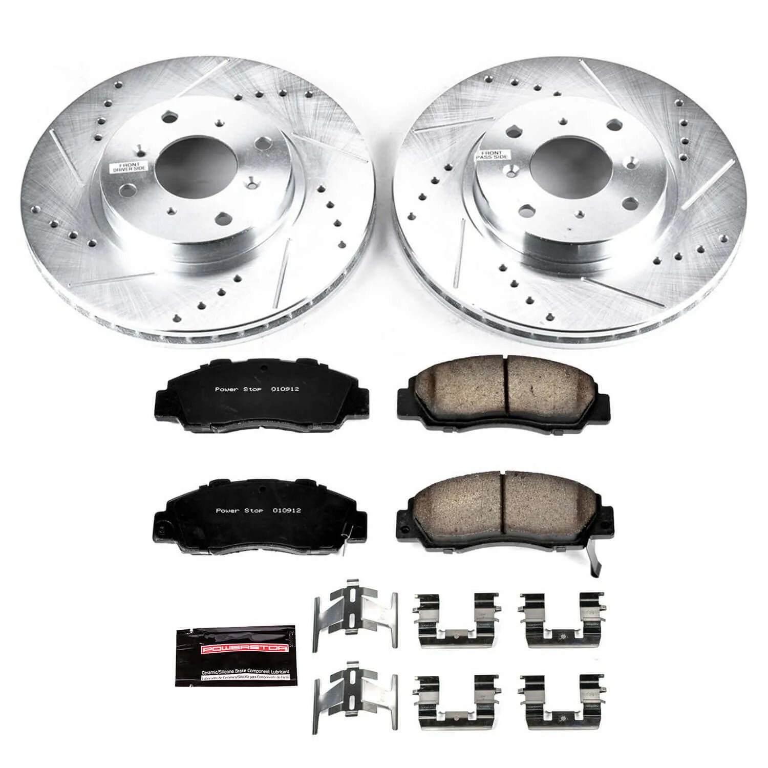 Power Stop K1037 - Z23 Evolution Sport Performance 1-Click Brake Kit With Hardware (Front)