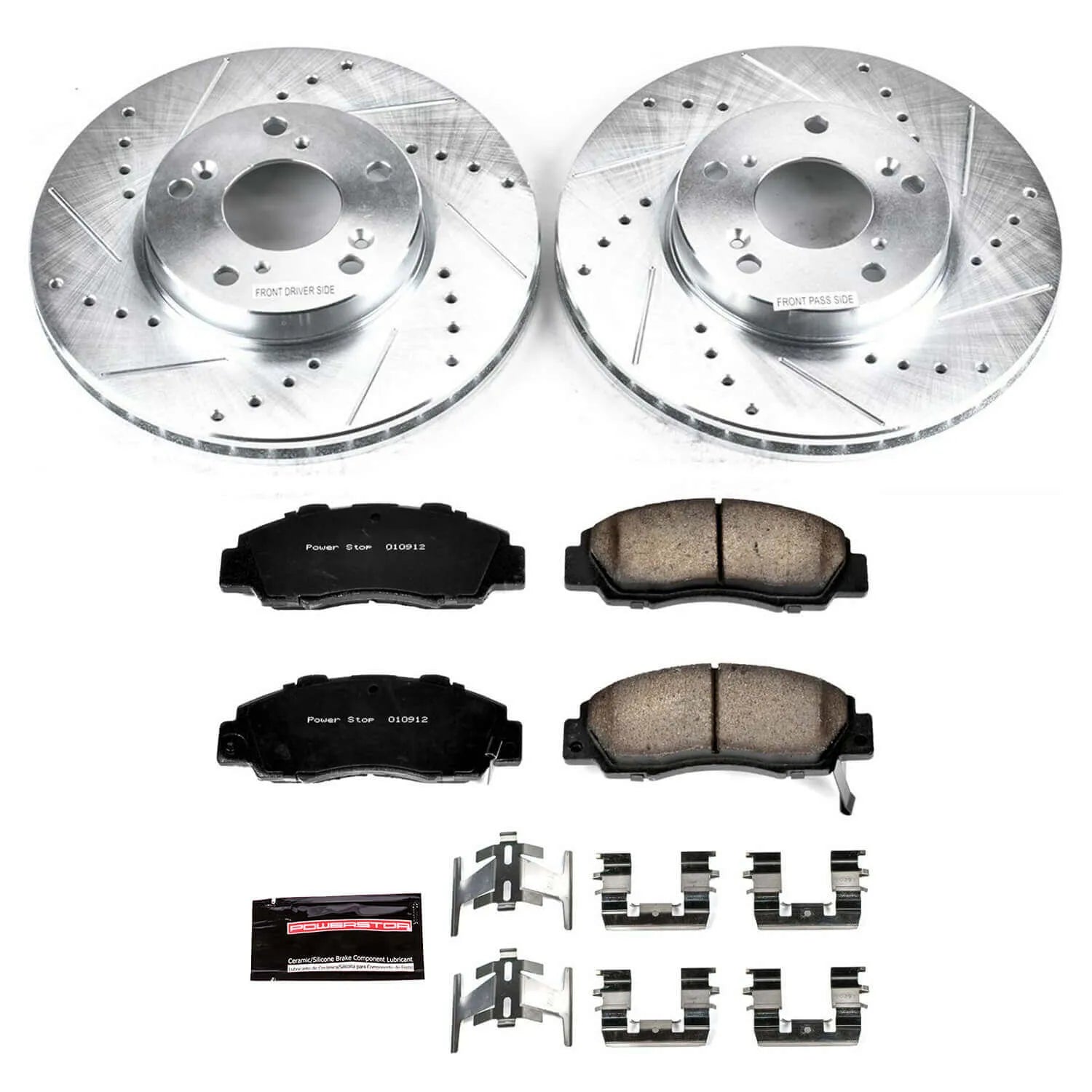 Power Stop K1041 - Z23 Evolution Sport Performance 1-Click Brake Kit With Hardware (Front)