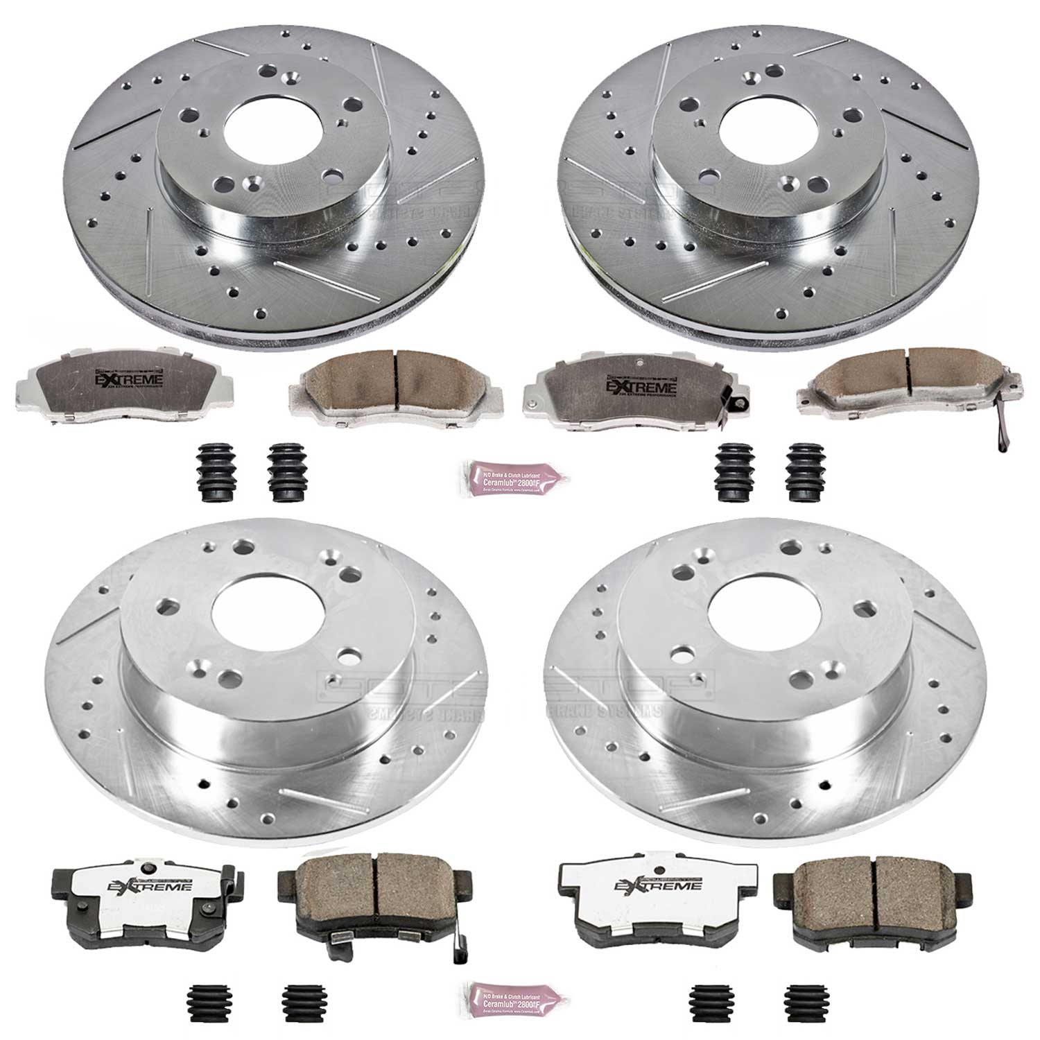 Power Stop K1042-26 Z26 Extreme Street Warrior 1-Click Brake Kit (Front And Rear) for 1998-2002 Honda Accord product image