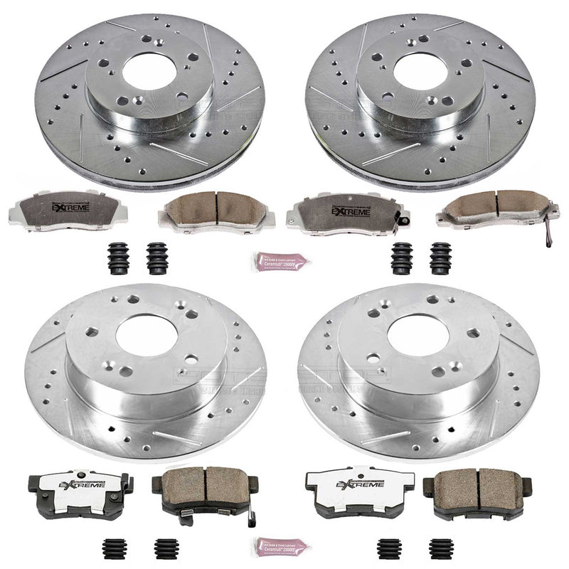 Power Stop K1042-26 Z26 Extreme Street Warrior 1-Click Brake Kit (Front And Rear) for 1998-2002 Honda Accord product image