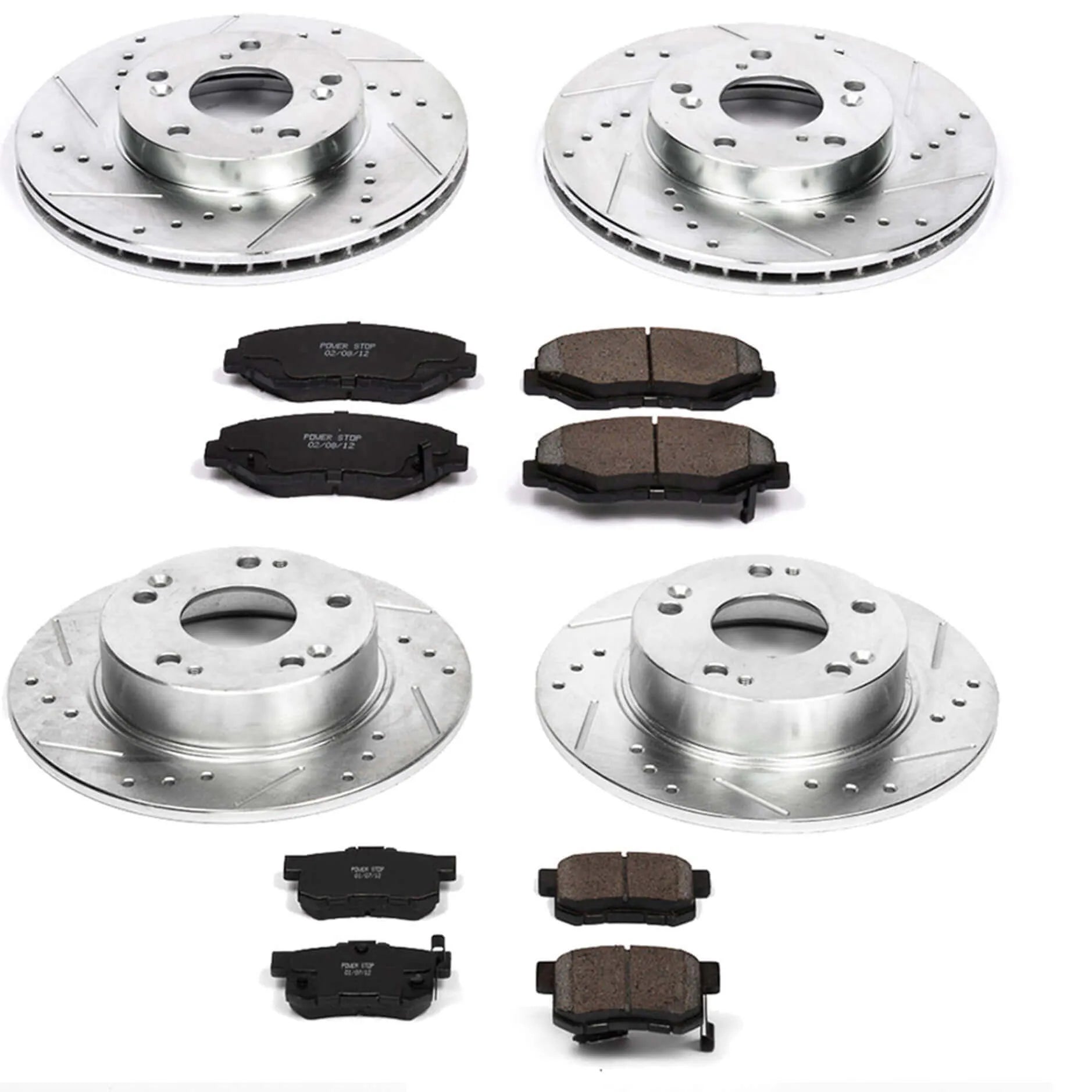 Power Stop K1047 - Z23 Evolution Sport Performance 1-Click Brake Kit With Hardware (Front And Rear)