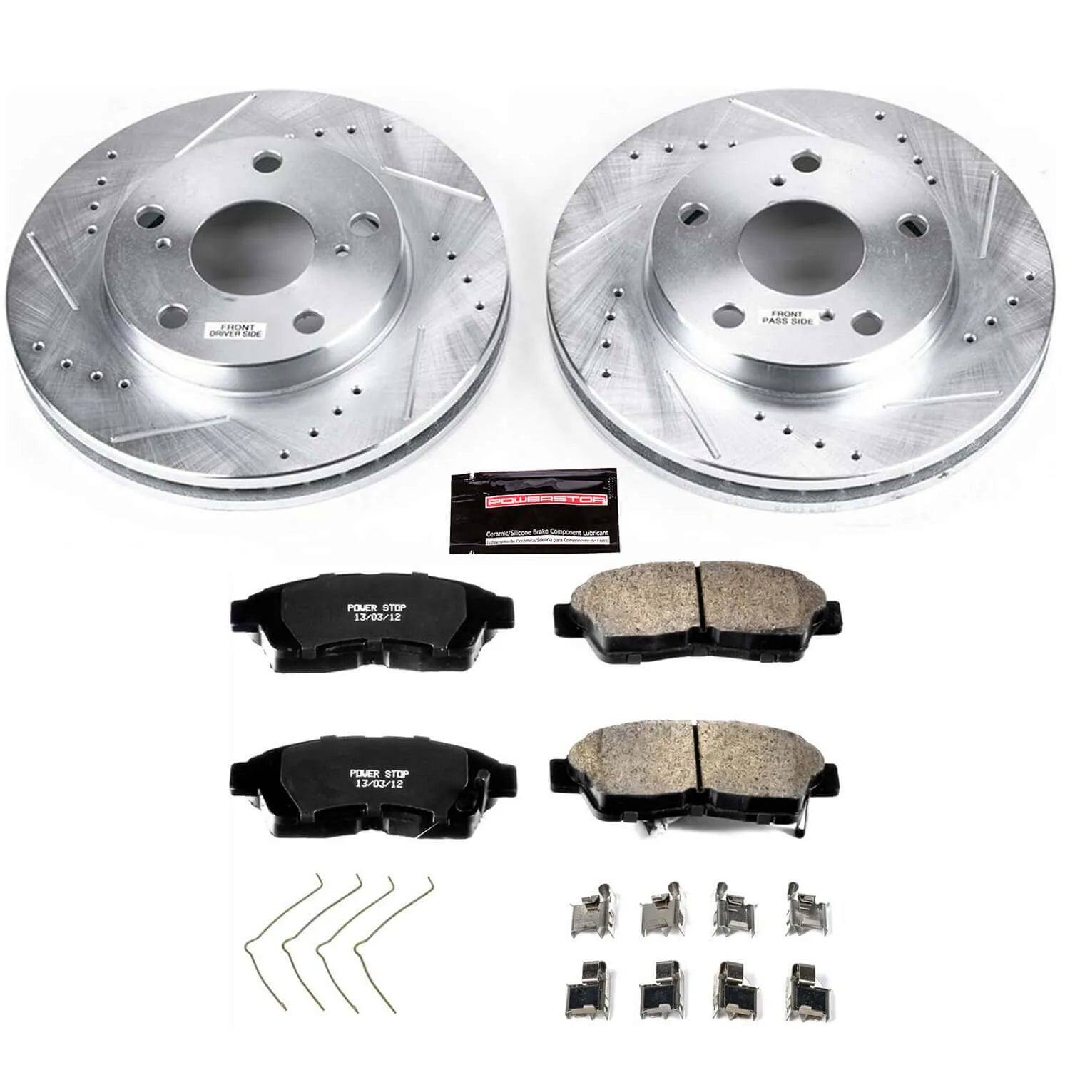 Power Stop K1052 - Z23 Evolution Sport Performance 1-Click Brake Kit With Hardware (Front)