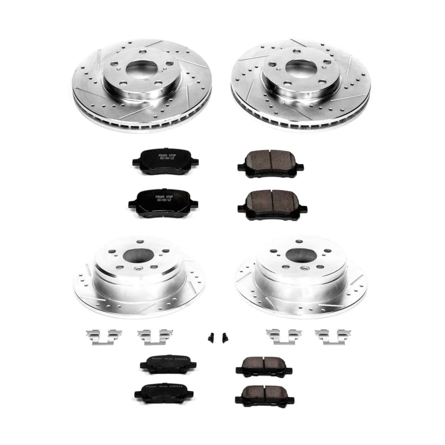 Power Stop K1060 - Z23 Evolution Sport Performance 1-Click Brake Kit With Hardware (Front And Rear)