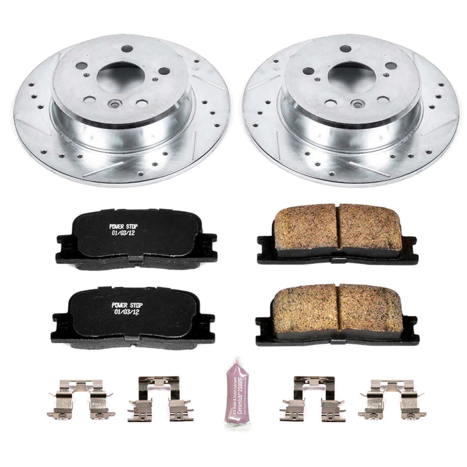 Power Stop K1069 - Z23 Evolution Sport Performance 1-Click Brake Kit With Hardware (Rear)