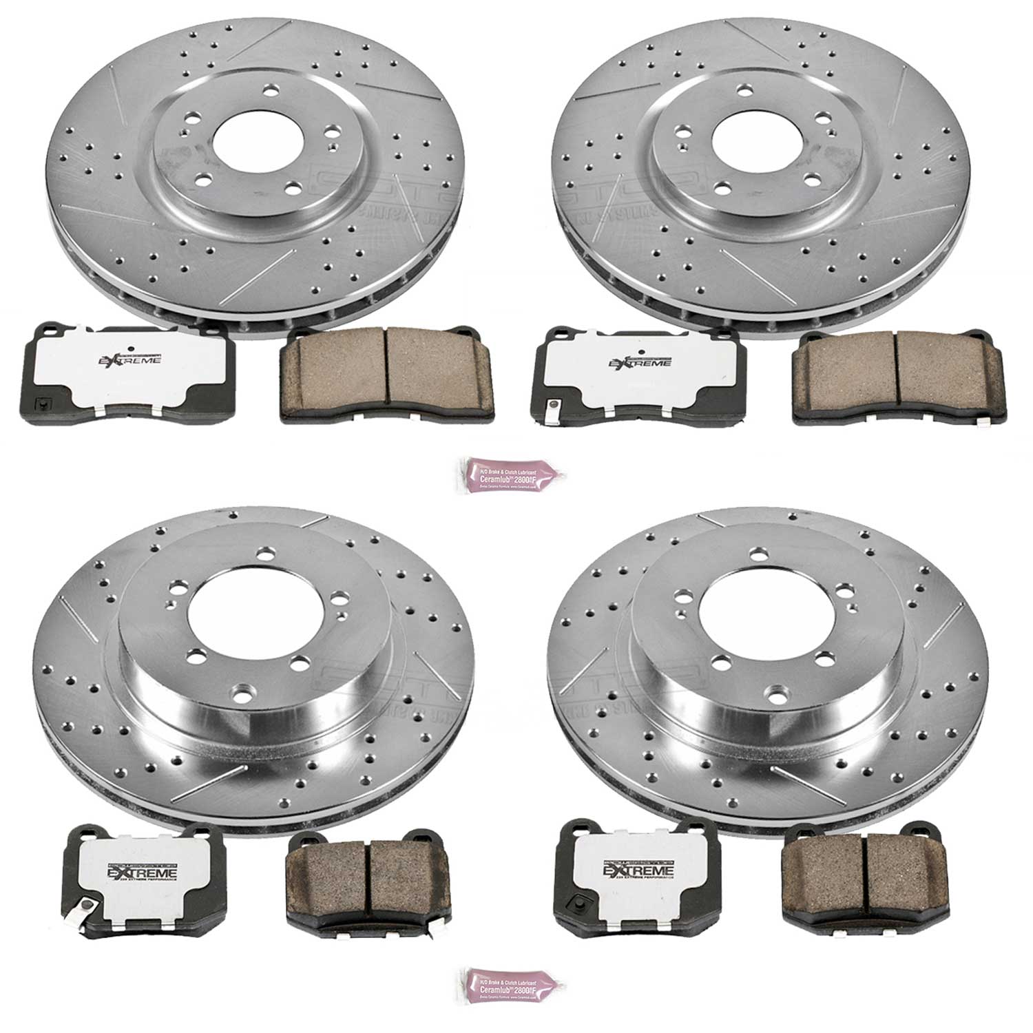 Power Stop K108-26 Z26 Extreme Street Warrior 1-Click Brake Kit (Front And Rear) for 2003-2006 Mitsubishi Lancer Evolution product image