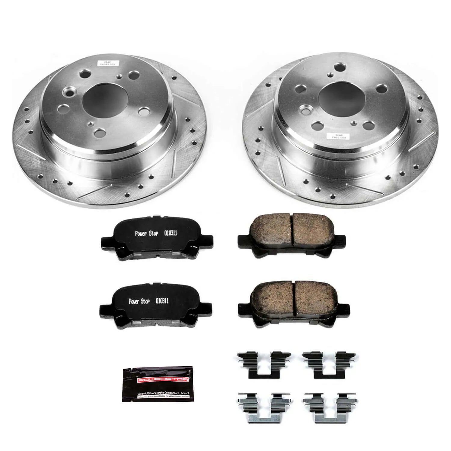 Power Stop K1083 - Z23 Evolution Sport Performance 1-Click Brake Kit With Hardware (Rear)