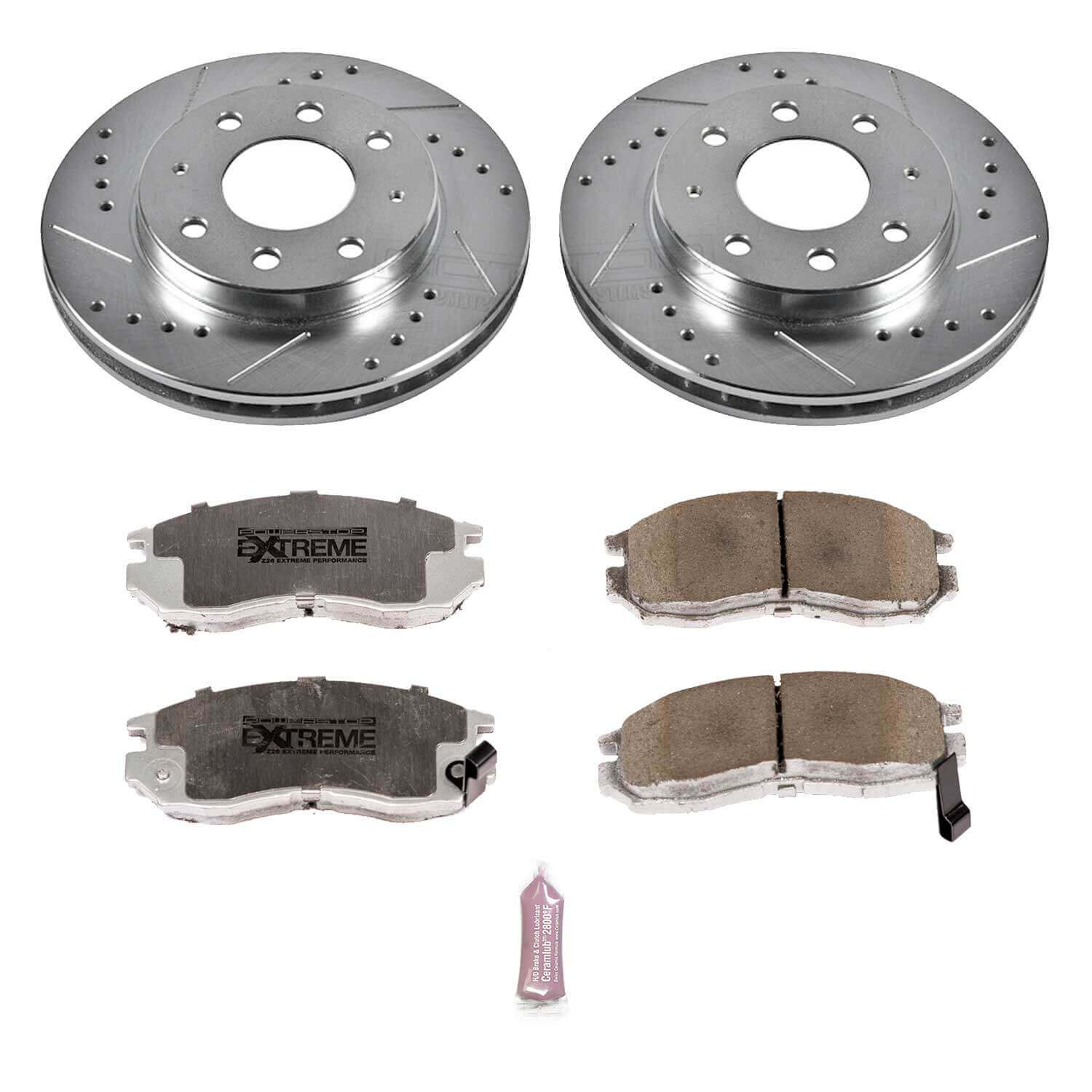 Power Stop K1090-26 Z26 Extreme Street Warrior 1-Click Brake Kit (Front) for 1993-1995 Eagle Summit Station Wagon product image