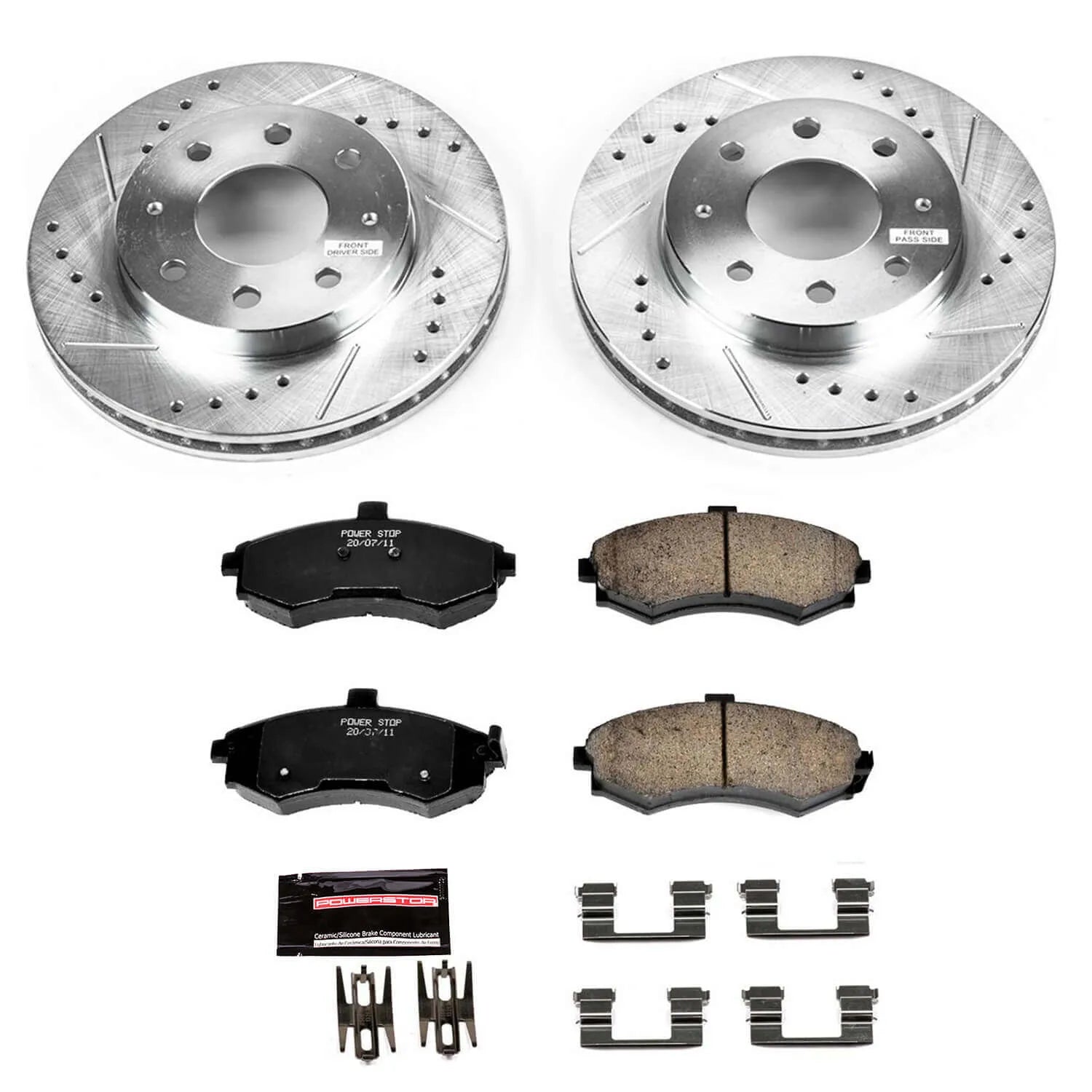 Power Stop K1093 - Z23 Evolution Sport Performance 1-Click Brake Kit With Hardware (Front)