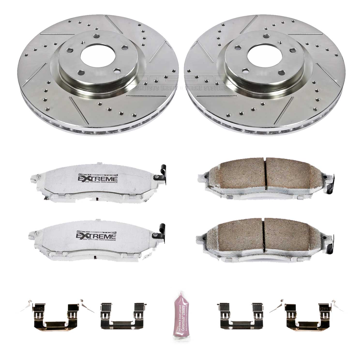 Power Stop K112-26 Z26 Extreme Street Warrior 1-Click Brake Kit - 319 mm Rotors (Front) for 2005-2019 INFINITI EX35 product image