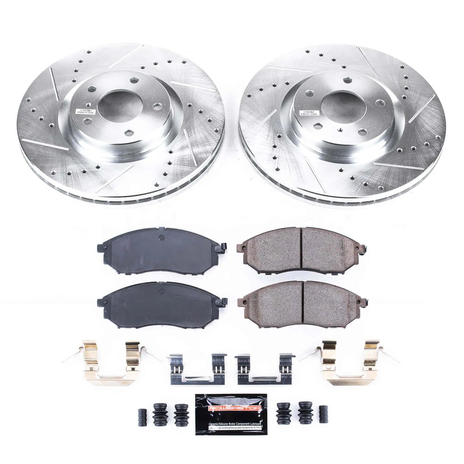 Power Stop K112 - Z23 Evolution Sport Performance 1-Click Brake Kit With Hardware (Front)