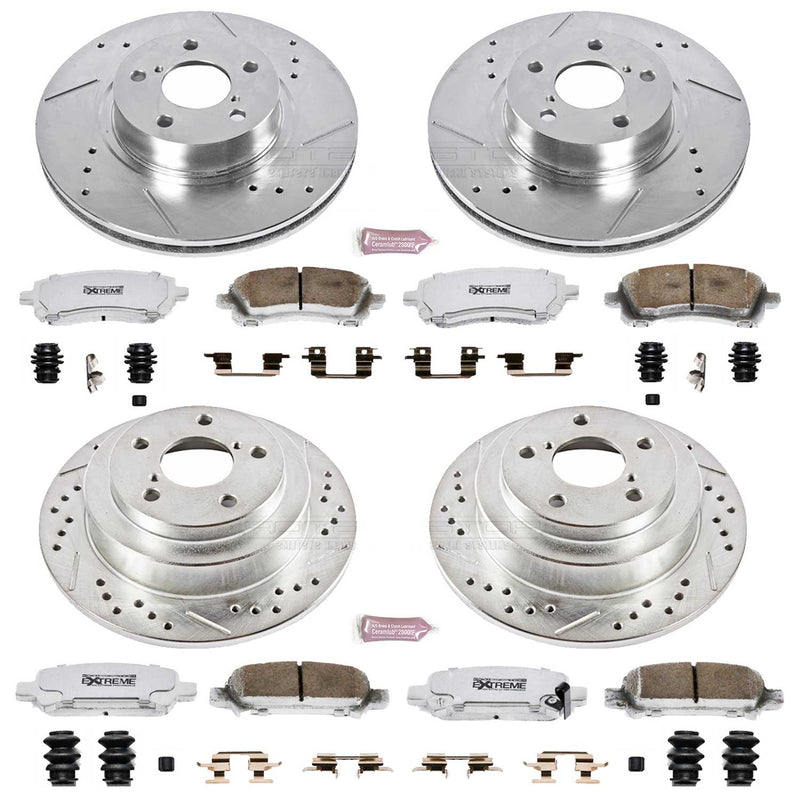 Power Stop K1122-26 Z26 Extreme Street Warrior 1-Click Brake Kit (Front And Rear) for 1998-2002 Subaru Forester - product image