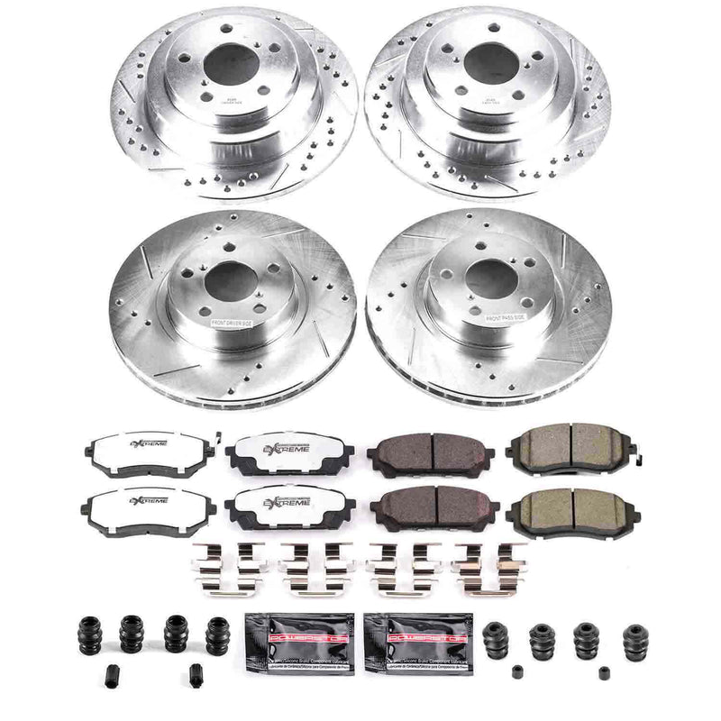 Power Stop K1127-26 Z26 Extreme Street Warrior 1-Click Brake Kit (Front And Rear) for 2003-2007 Saab 9-2X Linear product image