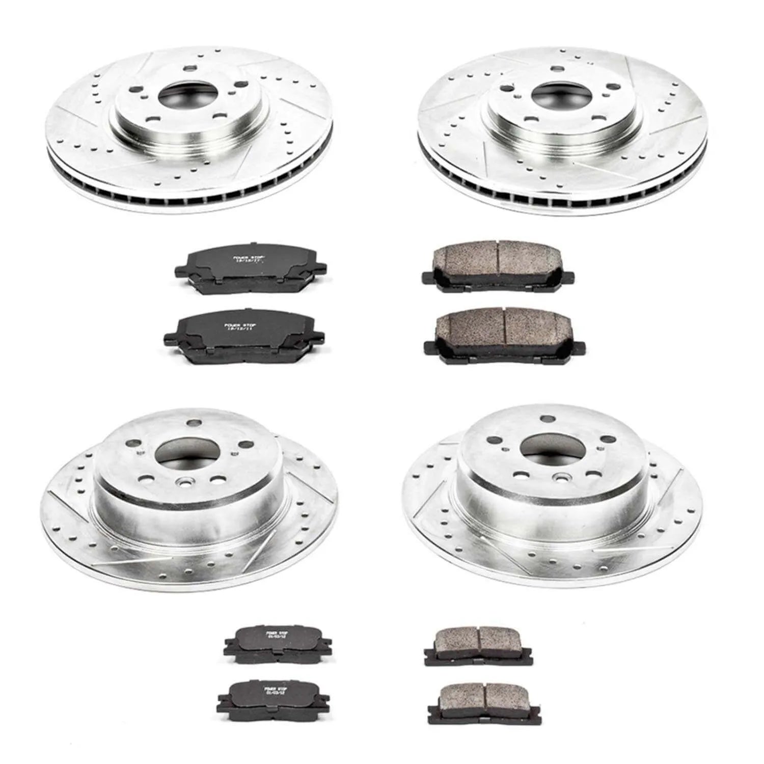 Power Stop K1140 - Z23 Evolution Sport Performance 1-Click Brake Kit With Hardware (Front And Rear)