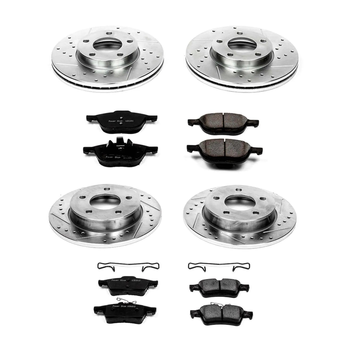 Power Stop K121 - Z23 Evolution Sport Performance 1-Click Brake Kit With Hardware (Front And Rear)