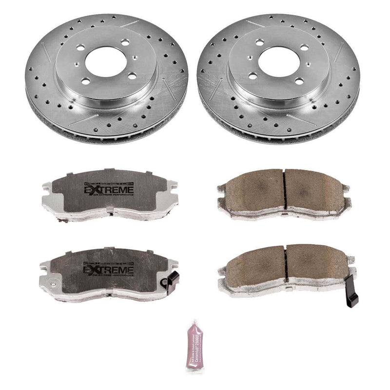 Power Stop K1214-26 Z26 Extreme Street Warrior 1-Click Brake Kit (Front) for 1998-2002 Mitsubishi Mirage Sedan (4 Door) product image