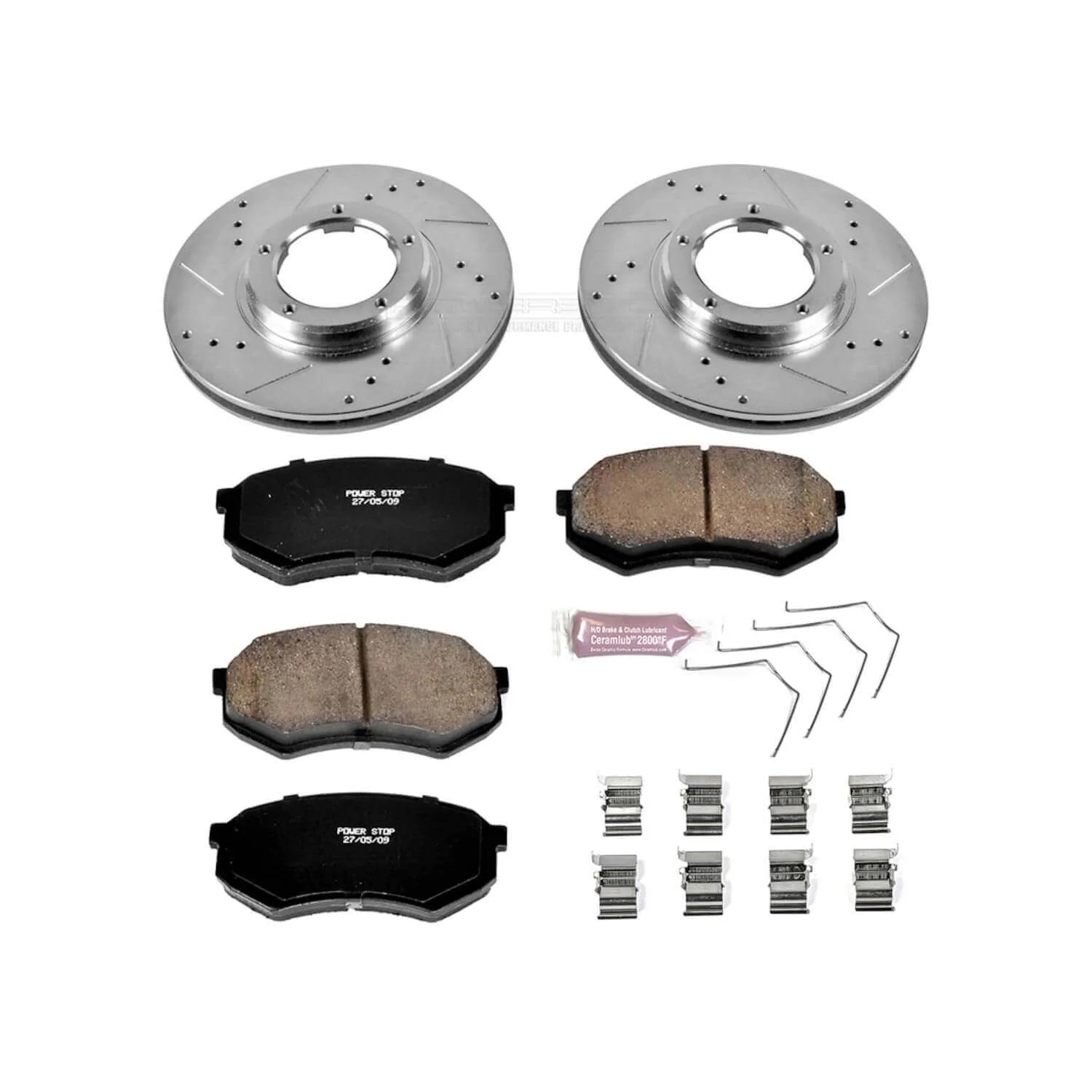 Power Stop K1232 - Z23 Evolution Sport Performance 1-Click Brake Kit With Hardware (Front)