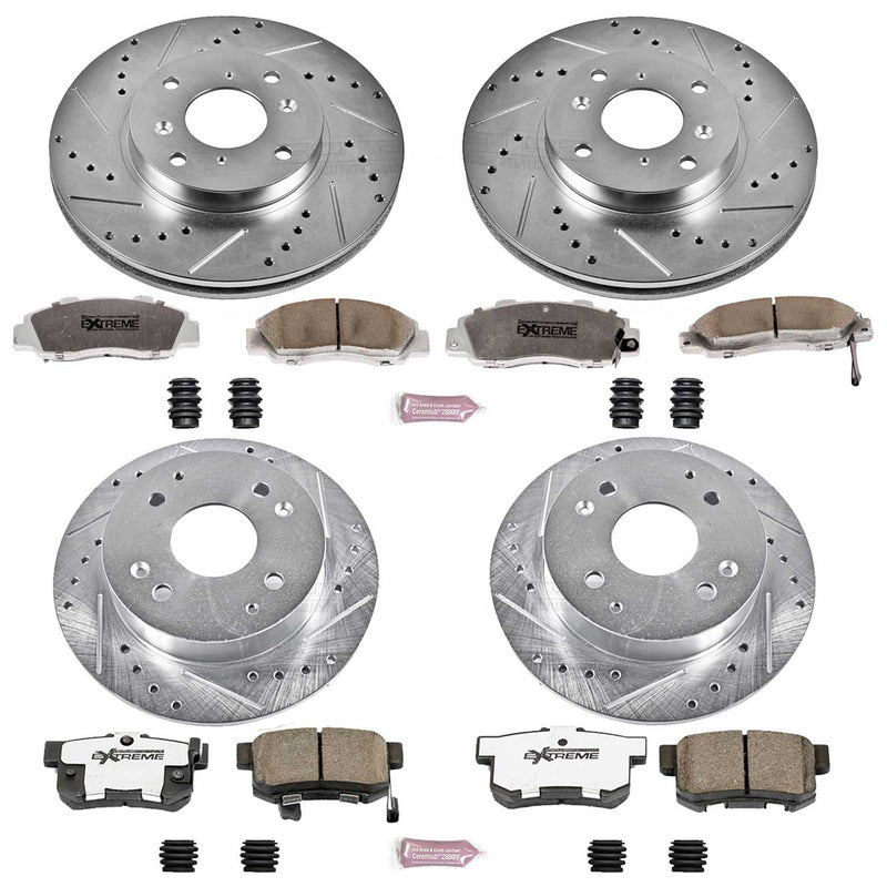 Power Stop K1238-26 Z26 Extreme Street Warrior 1-Click Brake Kit (Front And Rear) for 1998-1999 Acura Cl product image