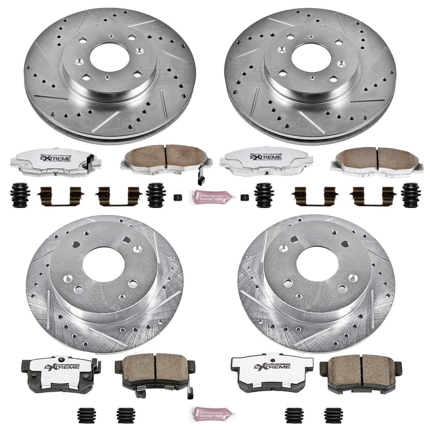 Power Stop K1240-26 Z26 Extreme Street Warrior 1-Click Brake Kit (Front And Rear) for 1998-2002 Acura Cl product image