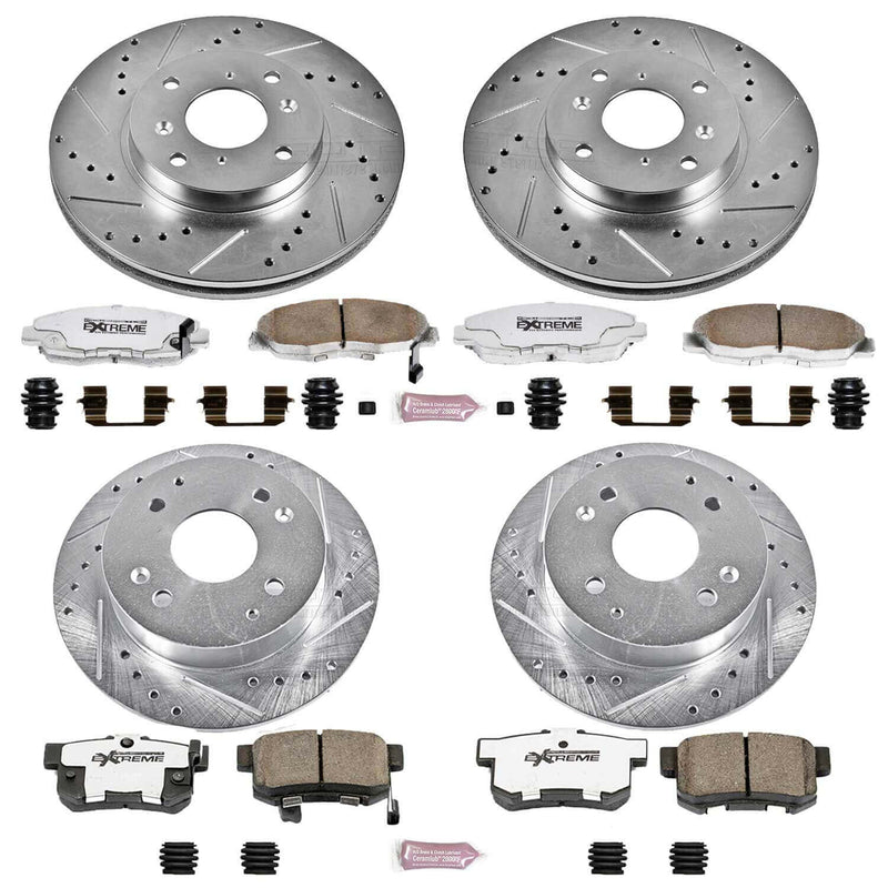 Power Stop K1240-26 Z26 Extreme Street Warrior 1-Click Brake Kit (Front And Rear) for 1998-2002 Acura Cl product image