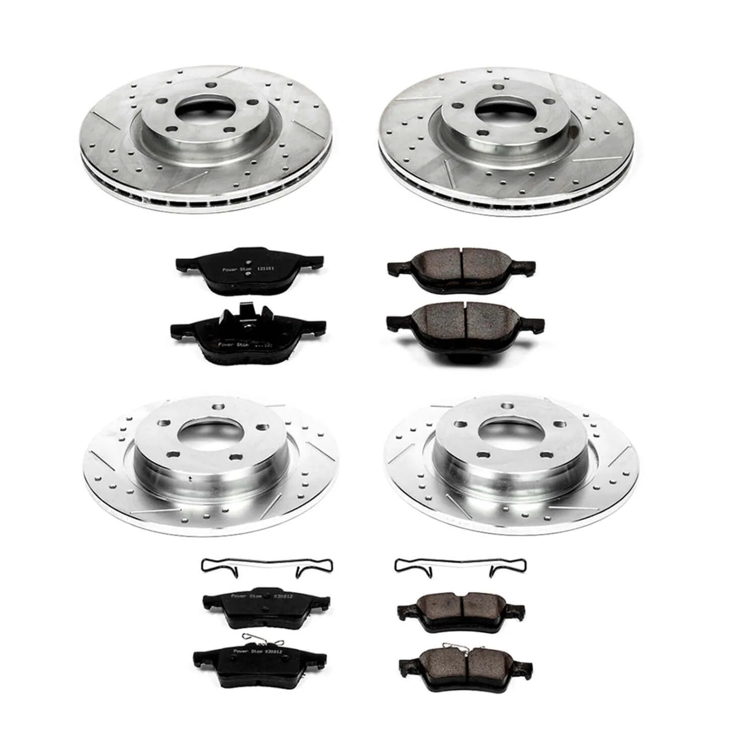 Power Stop K126 - Z23 Evolution Sport Performance 1-Click Brake Kit With Hardware (Front And Rear)