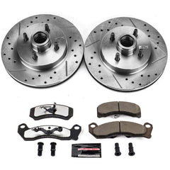 Power Stop K1279-26 Z26 Street Warrior 1-Click Drilled And Slotted Front Brake Kit for 1987-1993 Ford Mustang product image