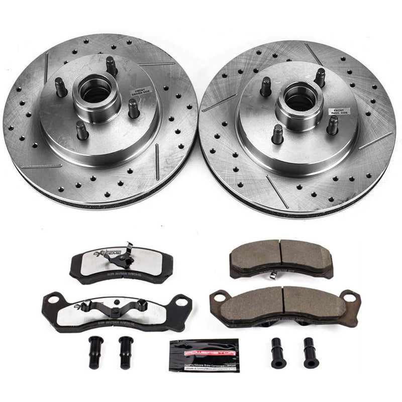 Power Stop K1279-26 Z26 Street Warrior 1-Click Drilled And Slotted Front Brake Kit for 1987-1993 Ford Mustang product image