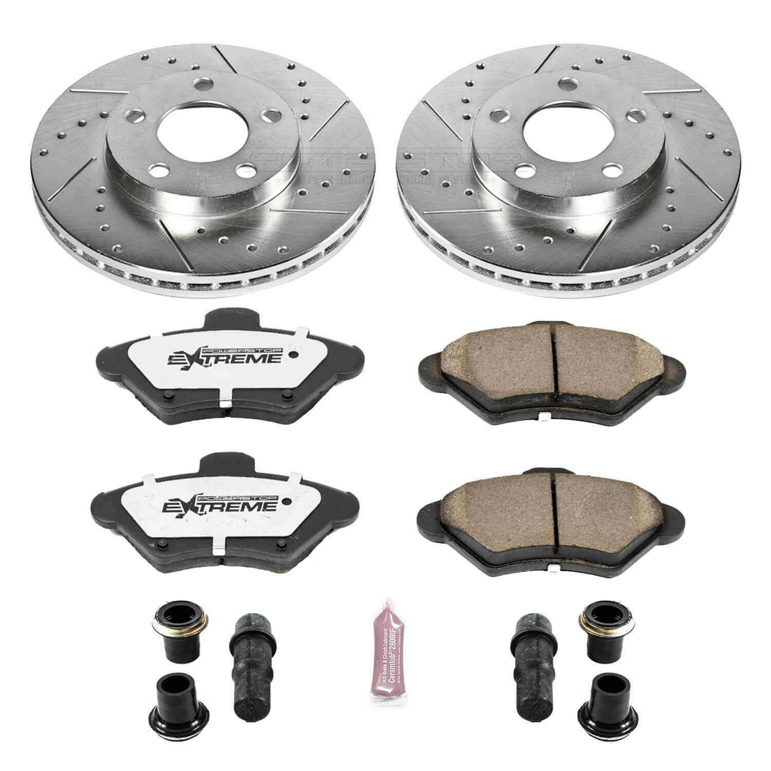 Power Stop K1299-26 Z26 Extreme Street Warrior 1-Click Brake Kit (Front) for 1994-1998 Ford Mustang product image