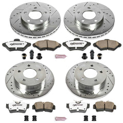 Power Stop K1300-26 Z26 Extreme Street Warrior 1-Click Brake Kit (Front And Rear) for 1994-1998 Ford Mustang product image