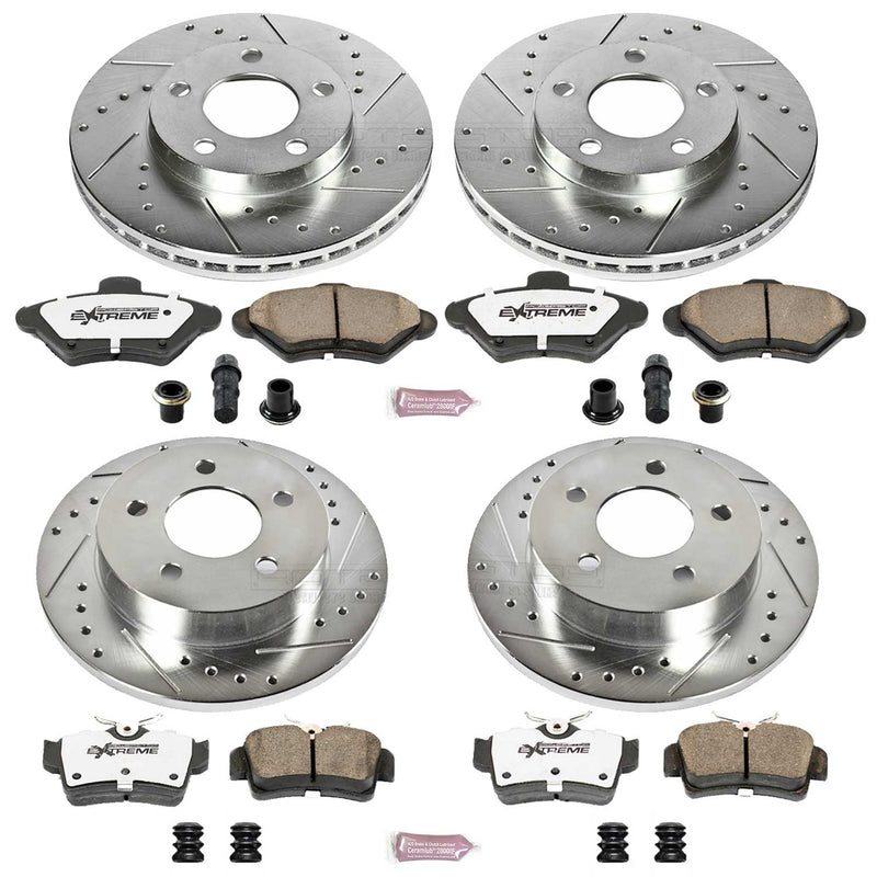 Power Stop K1300-26 Z26 Extreme Street Warrior 1-Click Brake Kit (Front And Rear) for 1994-1998 Ford Mustang product image