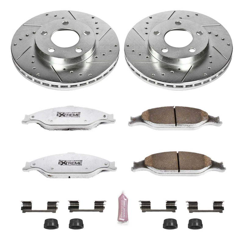 Power Stop K1301-26 Z26 Extreme Street Warrior 1-Click Brake Kit (Front) for 1999-2004 Ford Mustang product image