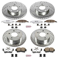 Power Stop K1302-26 Z26 Extreme Street Warrior 1-Click Brake Kit (Front And Rear) for 1999-2004 Ford Mustang product image