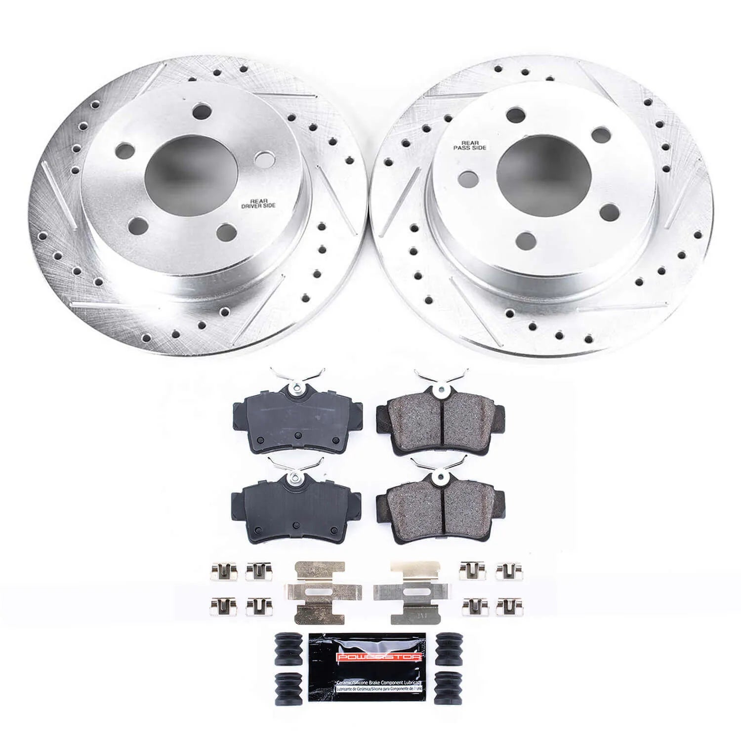 Power Stop K1303 - Z23 Evolution Sport Performance 1-Click Brake Kit With Hardware (Rear)