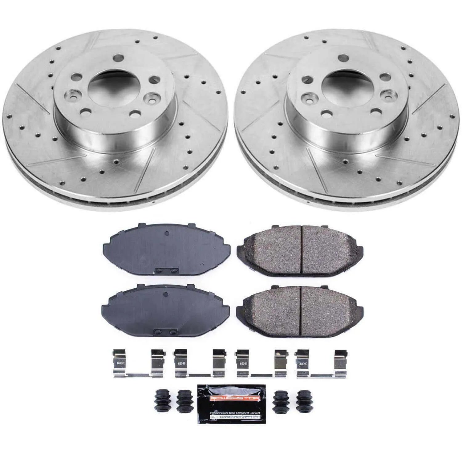 Power Stop K1335 - Z23 Evolution Sport Performance 1-Click Brake Kit With Hardware (Front)