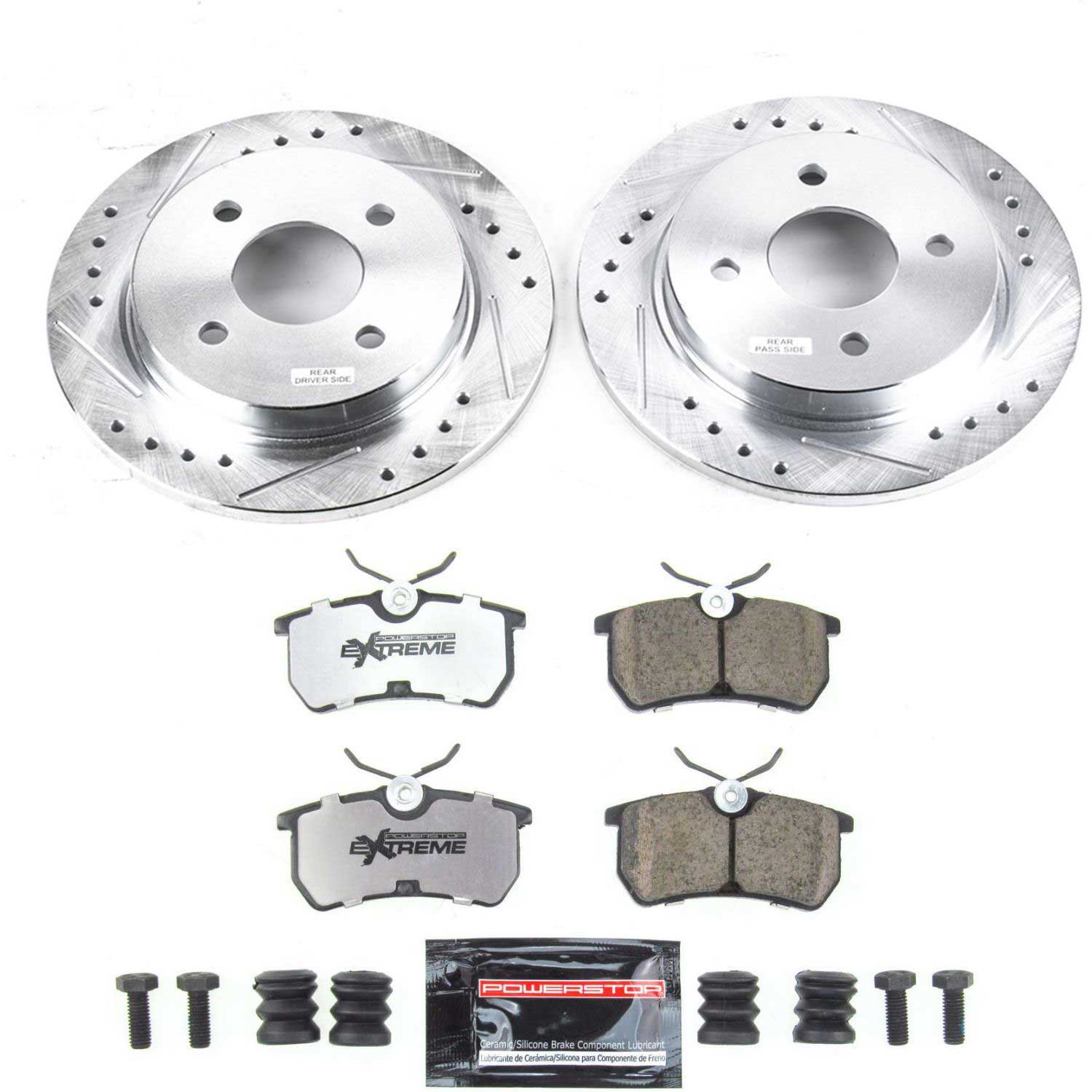 Power Stop K1363-26 Rear Z26 Street Warrior 1-Click Pad And Rotor Kit for 2014-2019 Ford Fiesta Rear Disc product image