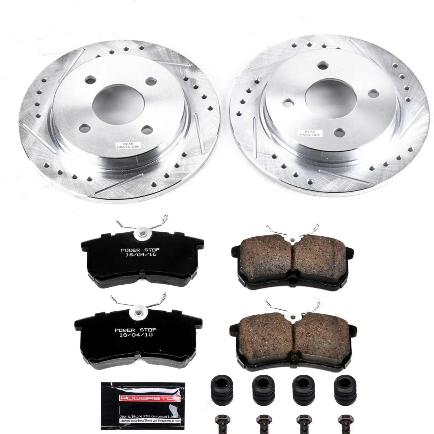 Power Stop K1363 - Z23 Evolution Sport Performance 1-Click Brake Kit With Hardware (Rear)