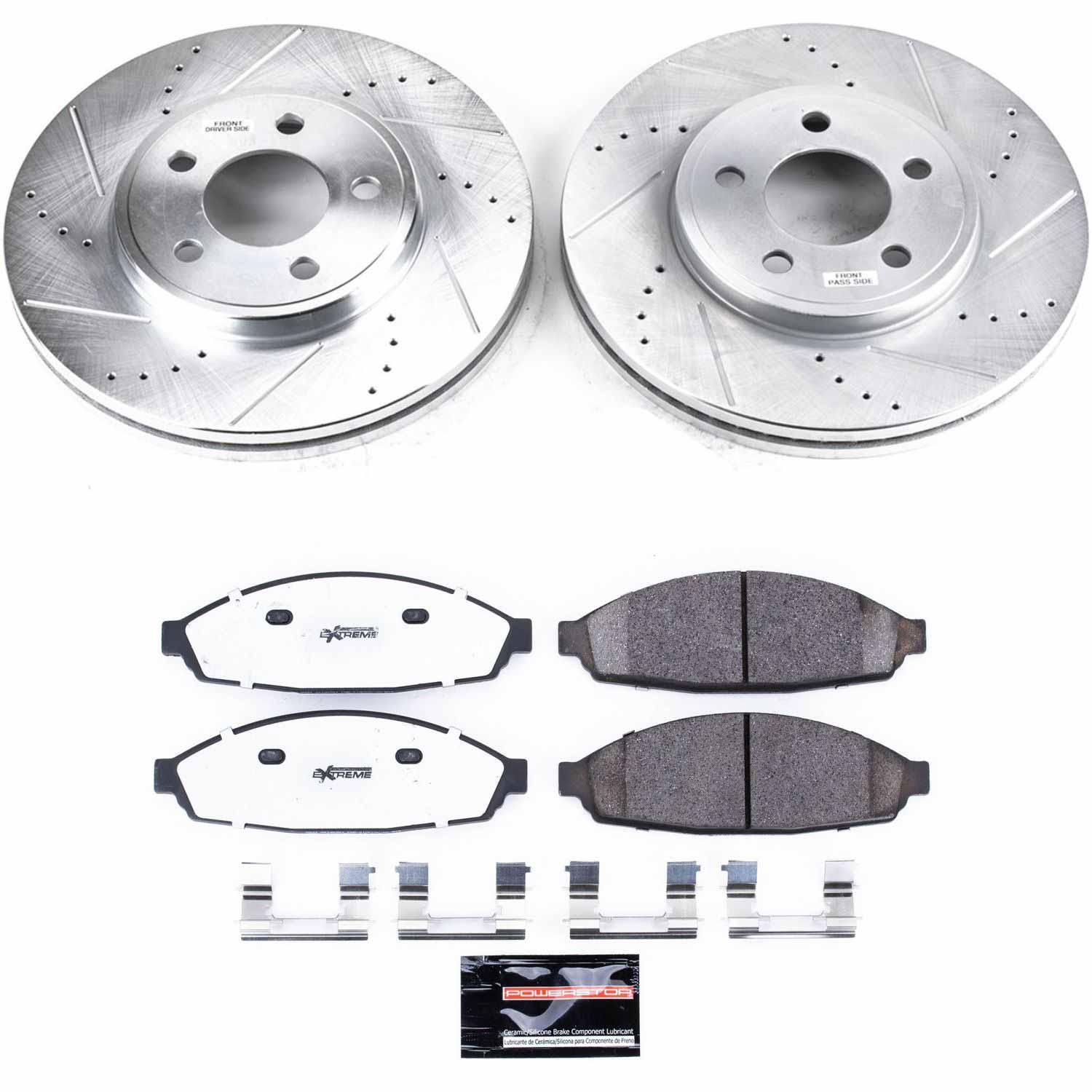 Power Stop K1364-26 Z26 Extreme Street Warrior 1-Click Brake Kit (Front) for 2003-2011 Ford Crown Victoria product image