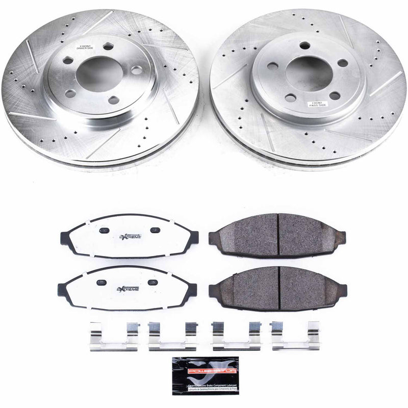 Power Stop K1364-26 Z26 Extreme Street Warrior 1-Click Brake Kit (Front) for 2003-2011 Ford Crown Victoria product image