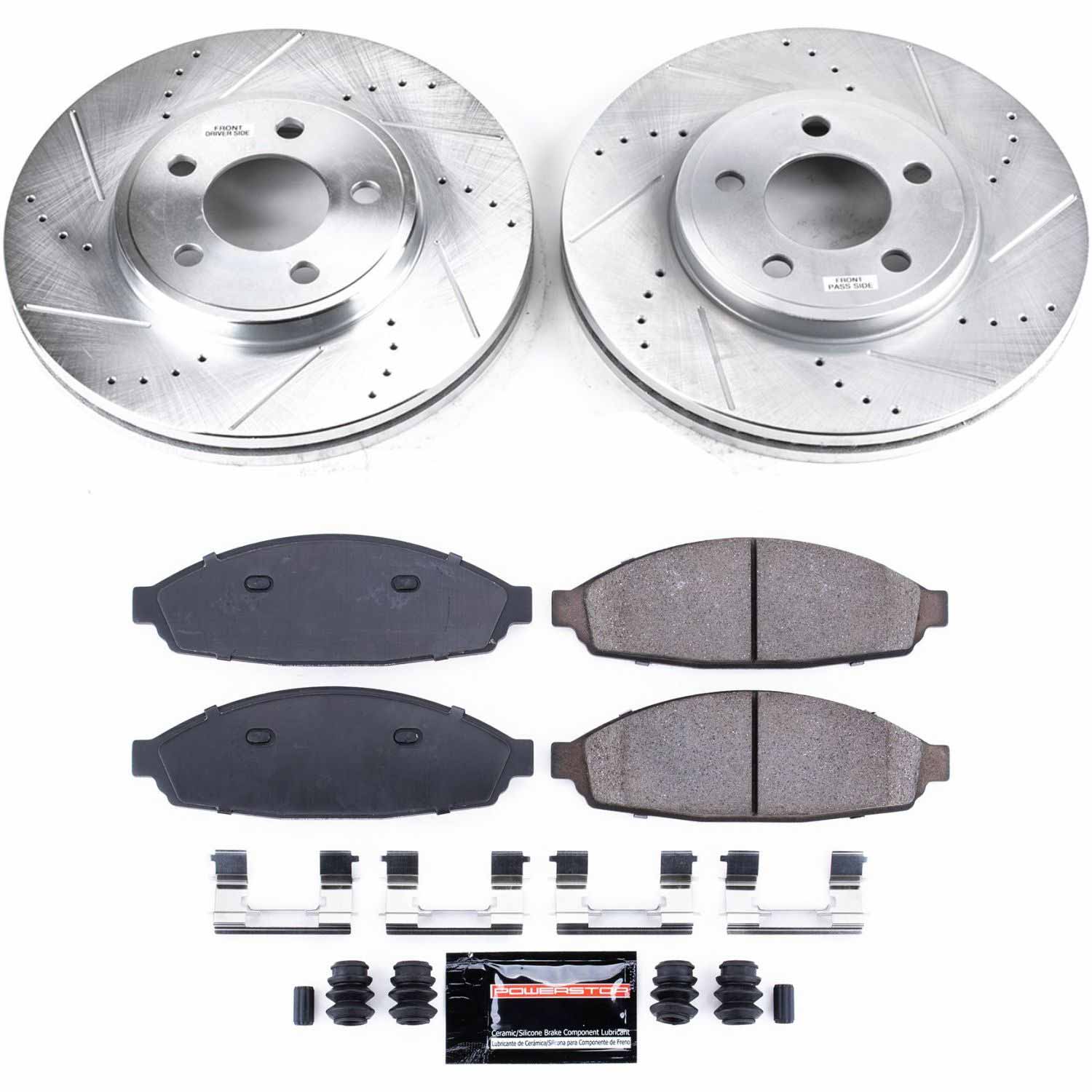 Power Stop K1364 - Z23 Evolution Sport Performance 1-Click Brake Kit With Hardware (Front)