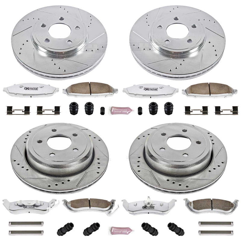 Power Stop K1365-26 Z26 Extreme Street Warrior 1-Click Brake Kit (Front And Rear) for 2003-2011 Ford Crown Victoria product image