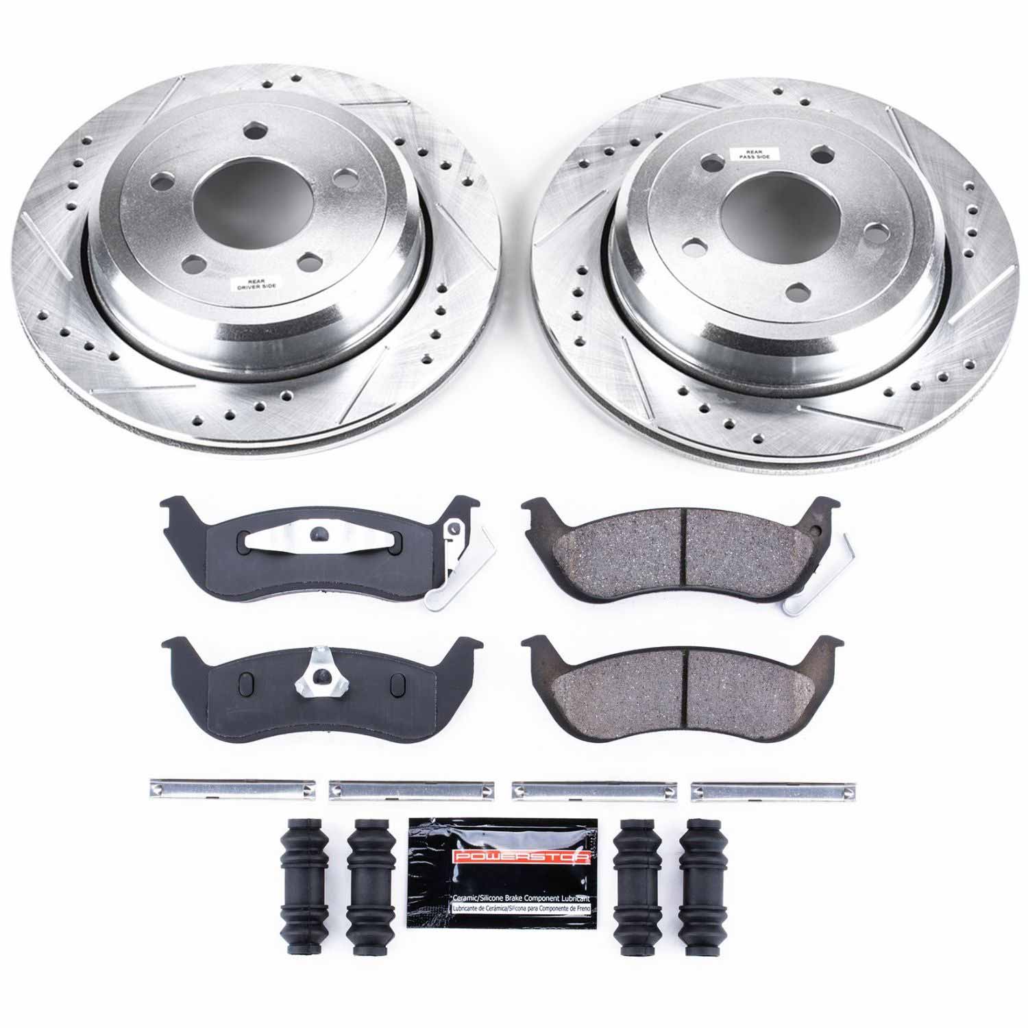 Power Stop K1368 - Z23 Evolution Sport Performance 1-Click Brake Kit With Hardware (Rear)