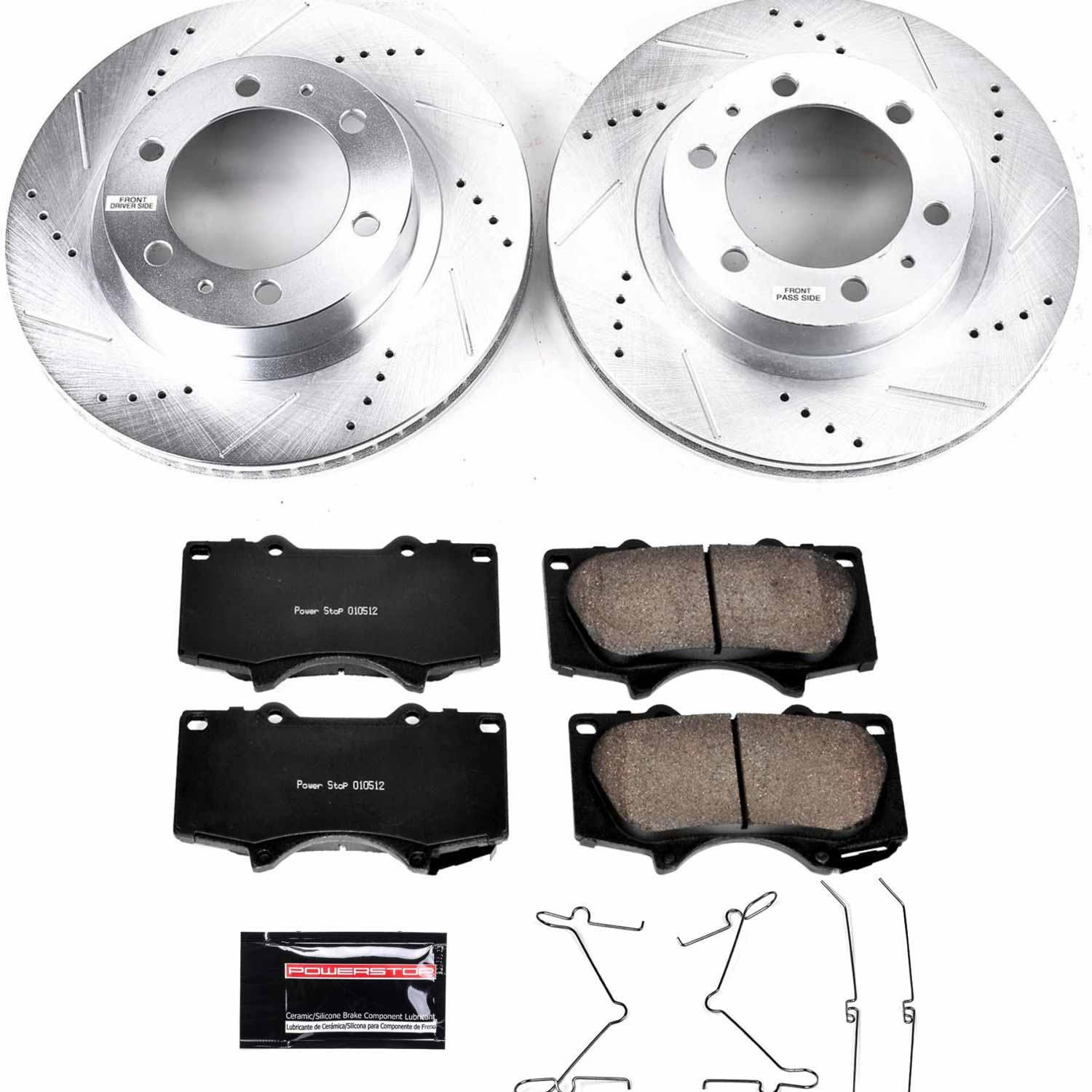 Power Stop K137 - Z23 Evolution Sport Performance 1-Click Brake Kit With Hardware (Front)