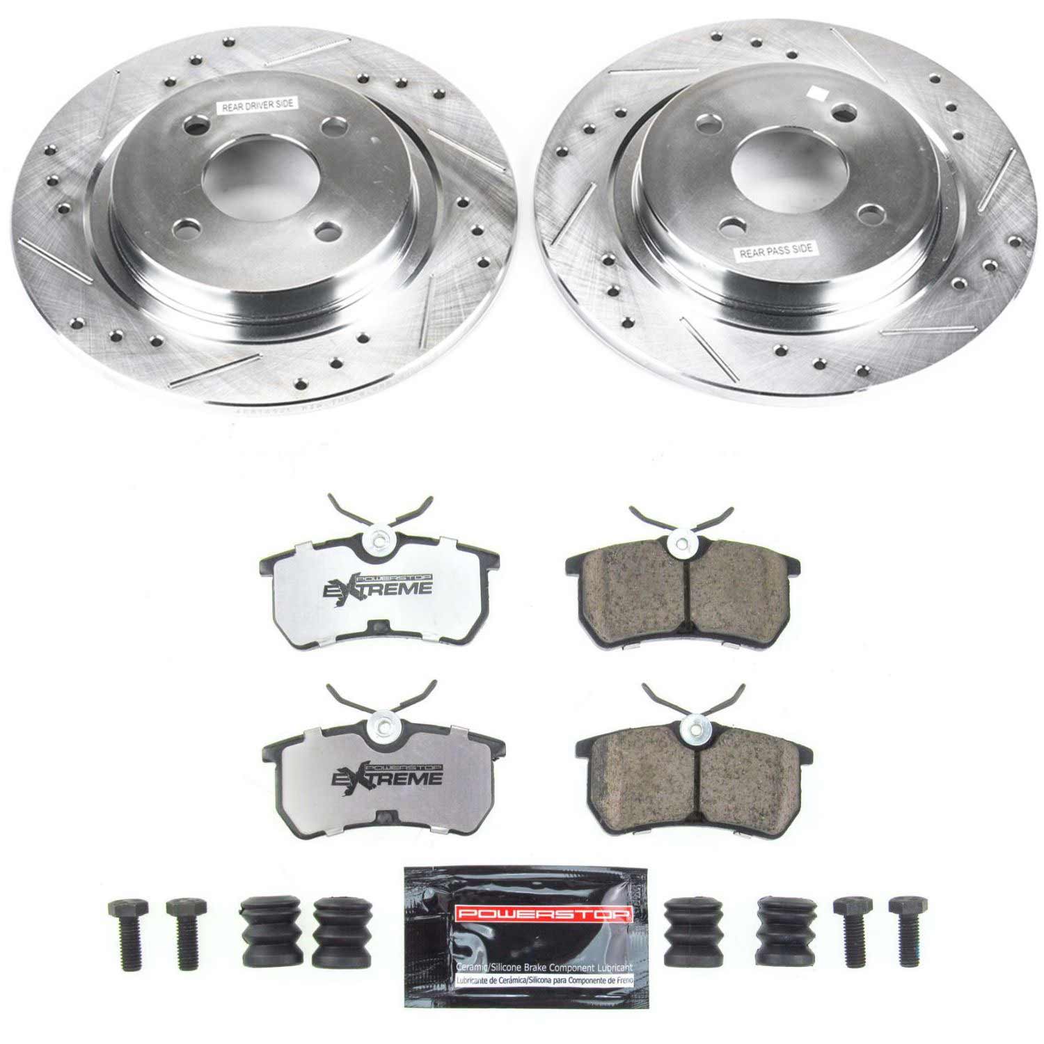 Power Stop K1376-26 Rear Z26 Street Warrior 1-Click Pad And Rotor Kit for 2002 Ford Focus Svt product image
