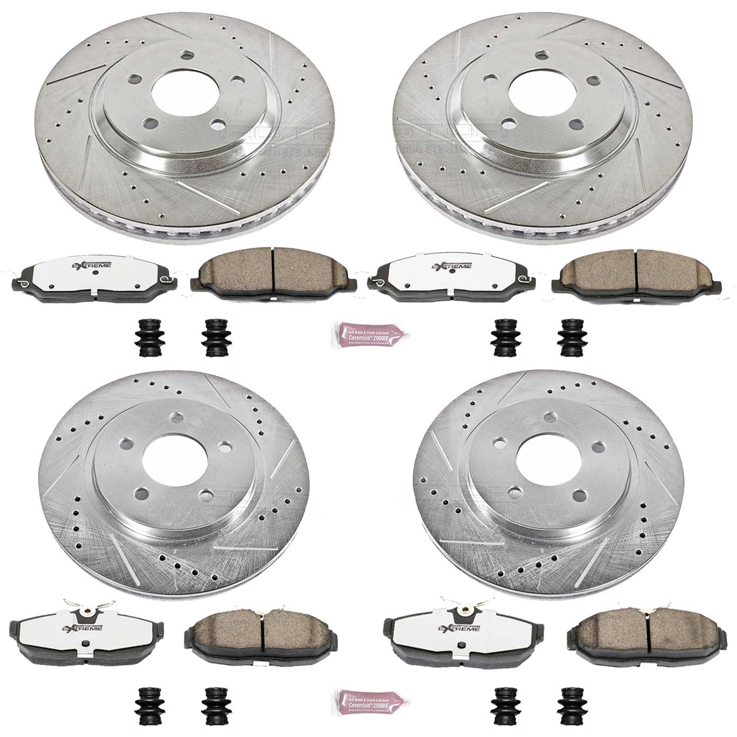 Power Stop K1381-26 Z26 Extreme Street Warrior 1-Click Brake Kit (Front And Rear) for 2005-2010 Ford Mustang product image