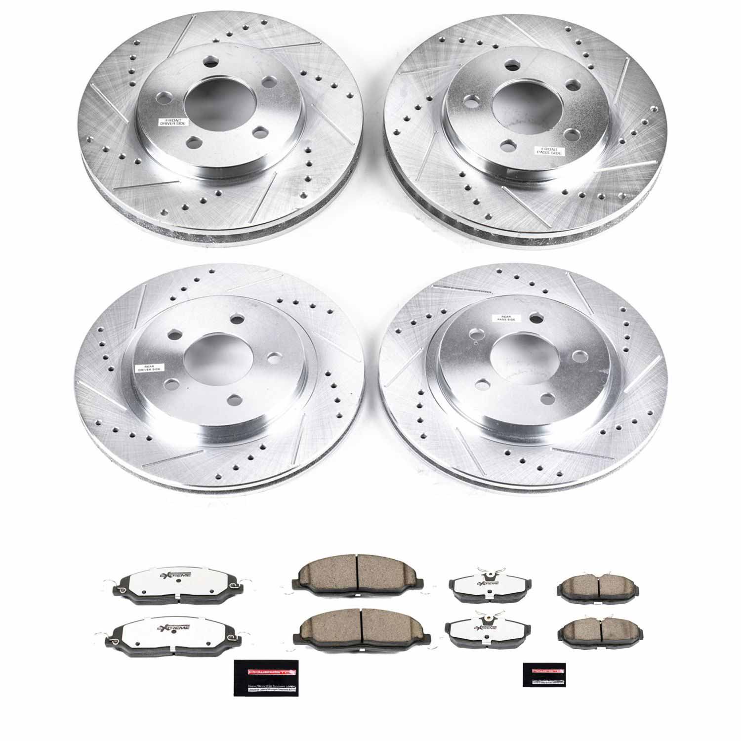 Power Stop K1383-26 Z26 Extreme Street Warrior 1-Click Brake Kit (Front And Rear) for 2005-2010 Ford Mustang product image