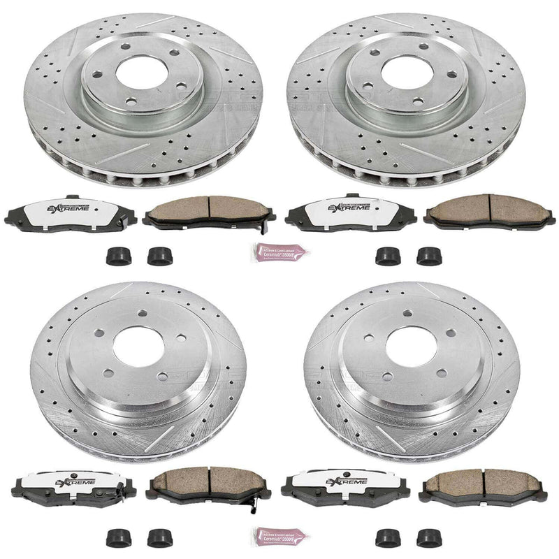 Power Stop K1418-26 Z26 Extreme Street Warrior 1-Click Brake Kit (Front And Rear) for 2005-2013 Cadillac Xlr product image