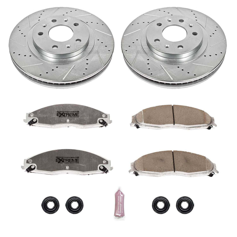 Power Stop K1419-26 Z26 Extreme Street Warrior 1-Click Brake Kit (Front) for 2003-2007 Cadillac Cts product image