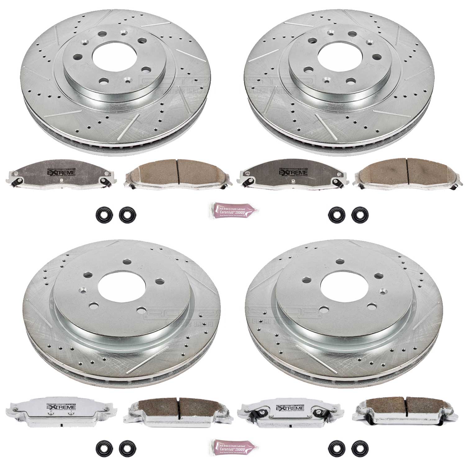 Power Stop K1420-26 Z26 Extreme Street Warrior 1-Click Brake Kit (Front And Rear) for 2003-2007 Cadillac Cts product image