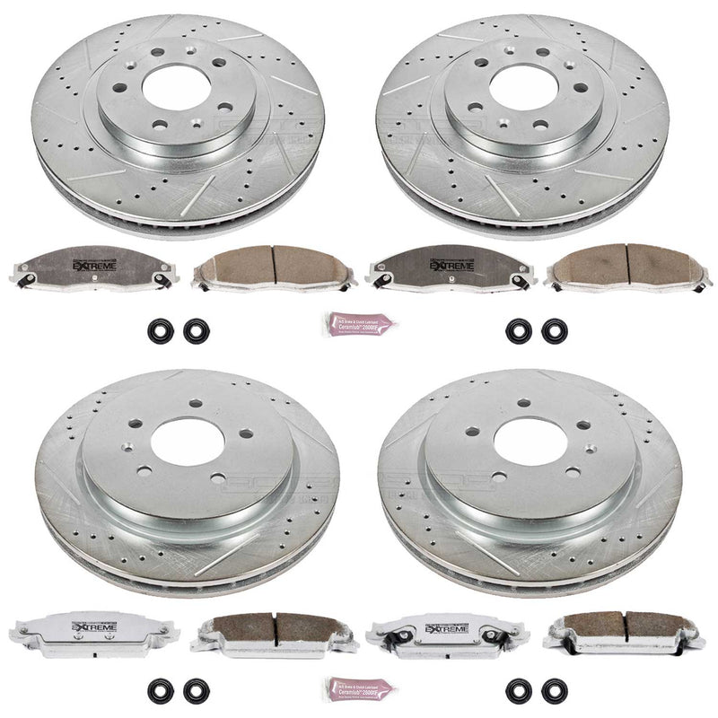 Power Stop K1420-26 Z26 Extreme Street Warrior 1-Click Brake Kit (Front And Rear) for 2003-2007 Cadillac Cts product image