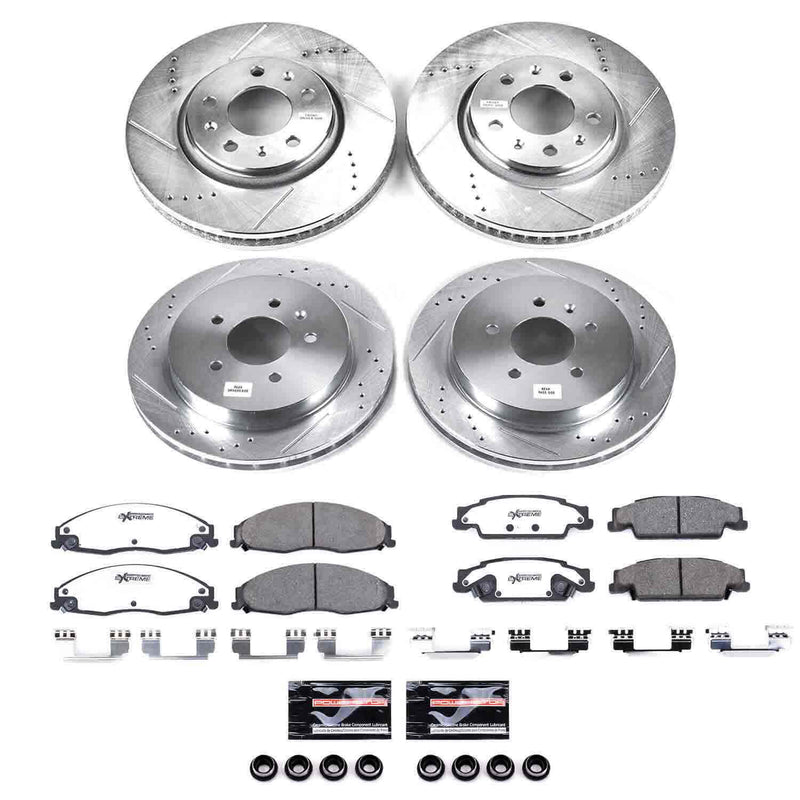 Power Stop K1424-26 Z26 Extreme Street Warrior 1-Click Brake Kit (Front And Rear) for 2005-2008 Cadillac Sts product image
