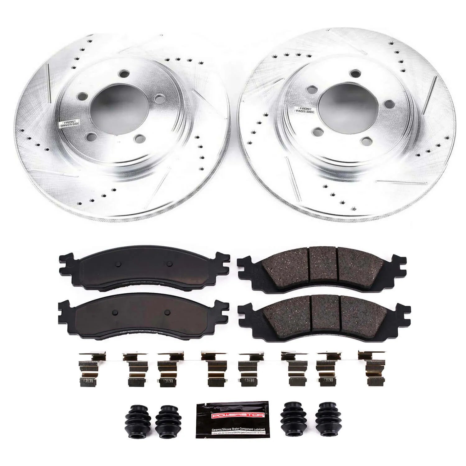 Power Stop K1441 - Z23 Evolution Sport Performance 1-Click Brake Kit With Hardware (Front)
